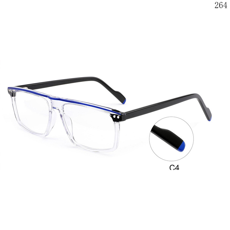 Dachuan Optical BL2849 China Supplier Fashion Multicolor Splicing Acetate Optical Glasses with Flat Top Shape (9)