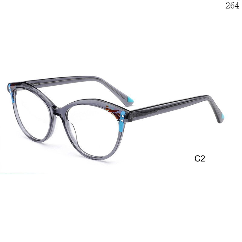 Dachuan Optical BL2851 China Supplier New Fashion Cateye Acetate Optical Glasses with Multicolor Splicing (7)