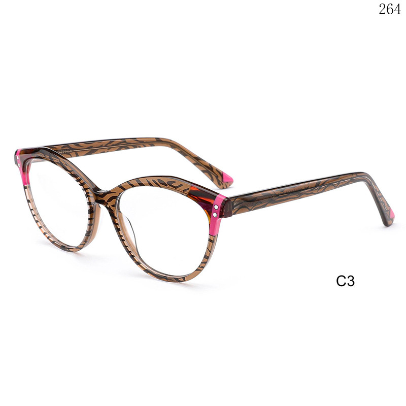 Dachuan Optical BL2851 China Supplier New Fashion Cateye Acetate Optical Glasses with Multicolor Splicing (8)