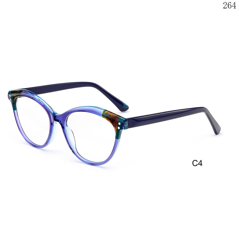 Dachuan Optical BL2851 China Supplier New Fashion Cateye Acetate Optical Glasses with Multicolor Splicing (9)