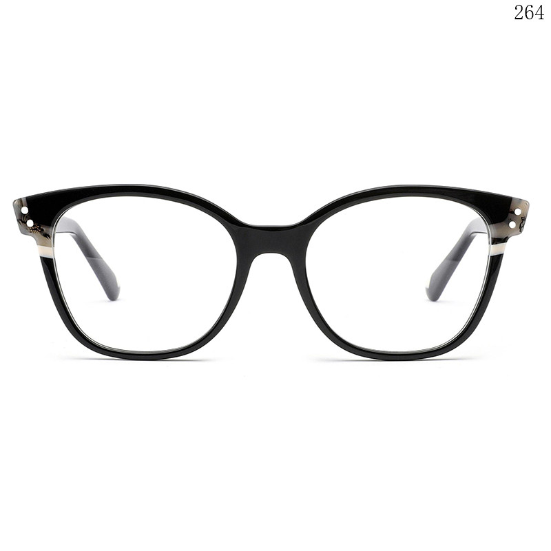 Dachuan Optical BL2852 China Supplier Stylish Cateye Clip On Eyeglasses Shades with Multicolor Splicing (1)