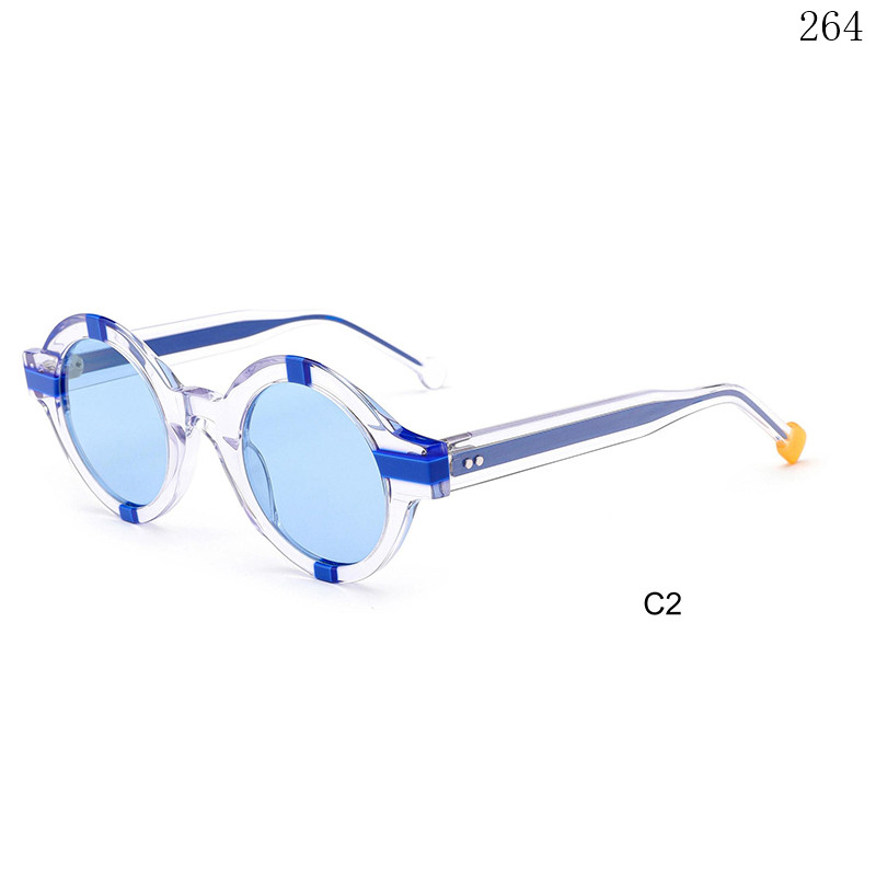 Dachuan Optical CH3220 China Supplier New Splicing Acetate Sunglasses Sun Shades with Round Frame (7)