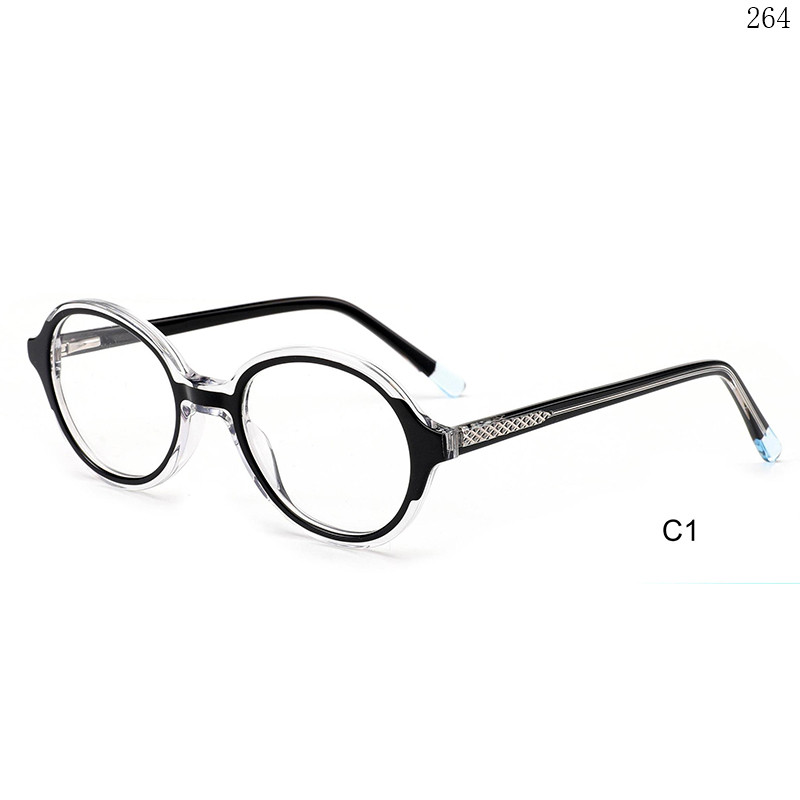 Dachuan Optical CL9023 China Supplier Vintage Oval Shape Multicolor Splicing Acetate Optical Glasses (6)