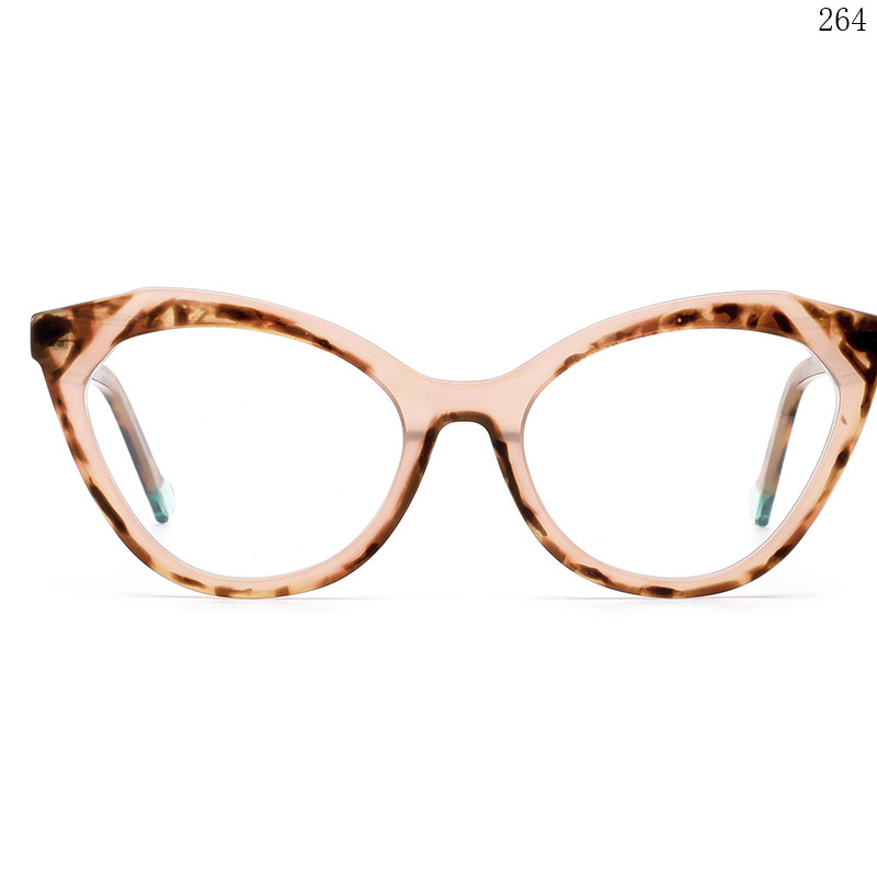 Dachuan Optical CL9025 China Supplier Fashion Cateye Shape Acetate Eyeglass Frames with Multicolor Splicing (1)