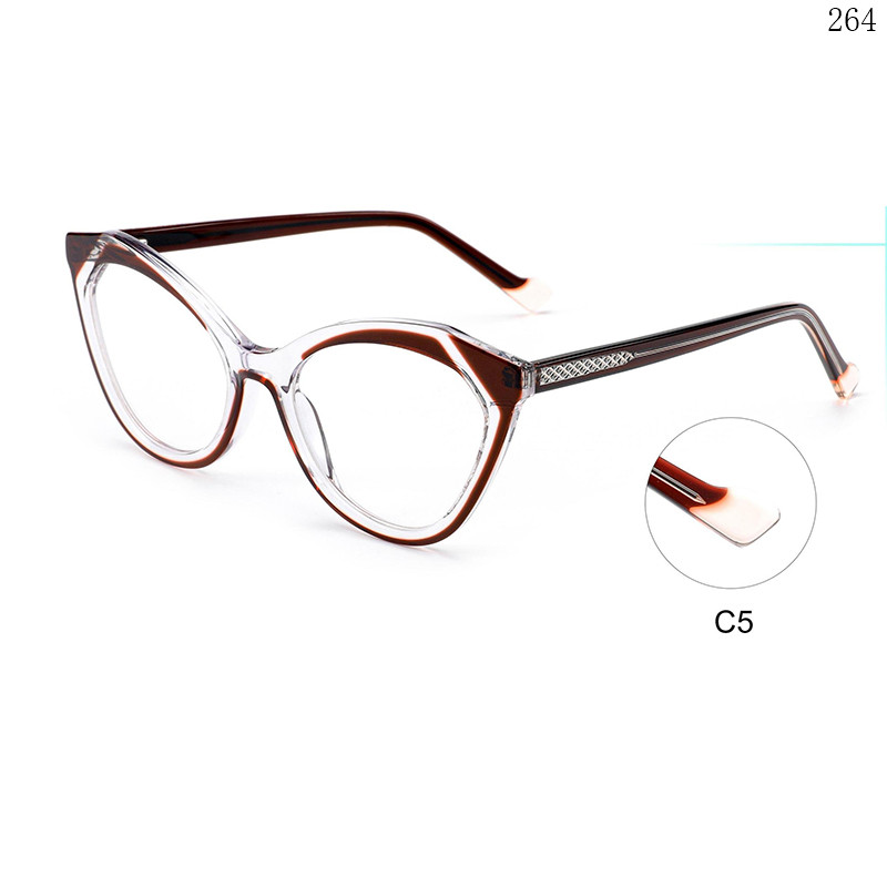 Dachuan Optical CL9025 China Supplier Fashion Cateye Shape Acetate Eyeglass Frames with Multicolor Splicing (10)