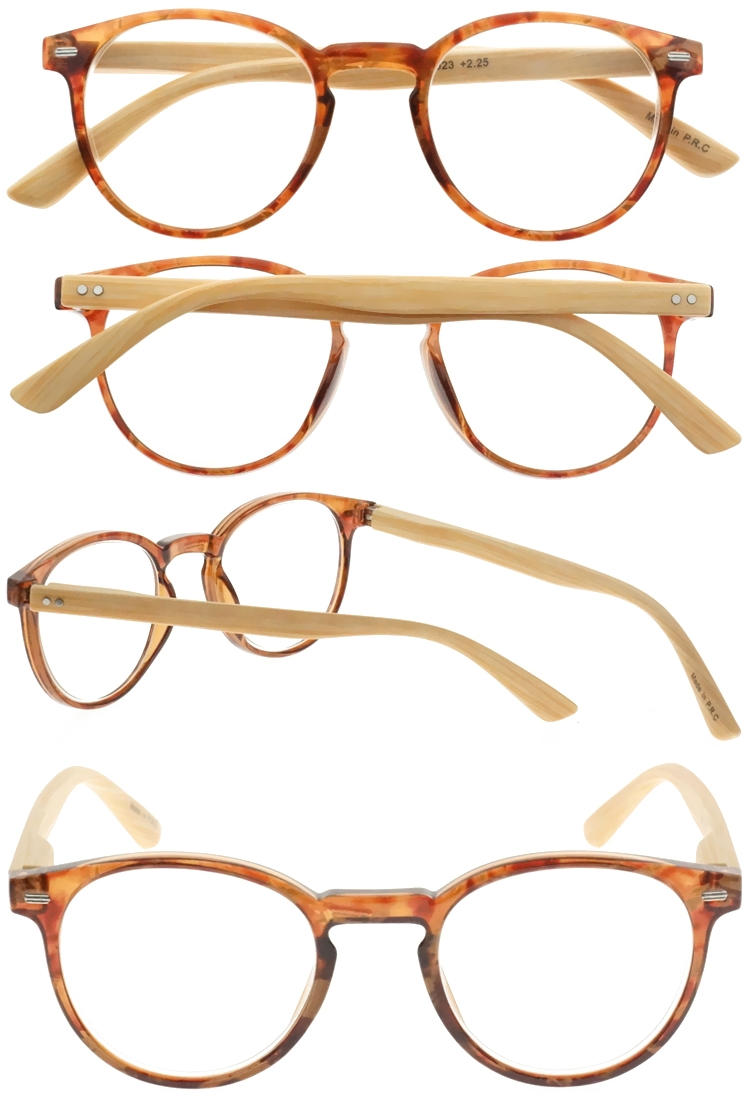 Dachuan Optical DRP131071 China Wholesale Unisex Vintage Design Readers Reading Glasses with Wood Pattern Legs (3)