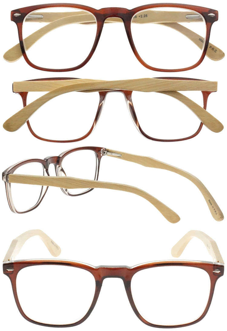 Dachuan Optical DRP131072 China Wholesale New Trendy Real Wood Legs Reading Glasses with Front Paint Frame (3)