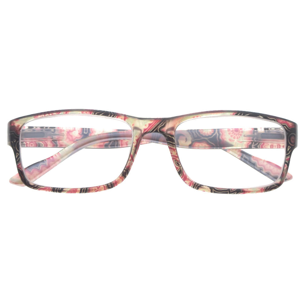 Dachuan Optical DRP131124 China Wholesale New Trendy Rectangle Shape Plastic Reading Glasses with Pattern Frame (4)