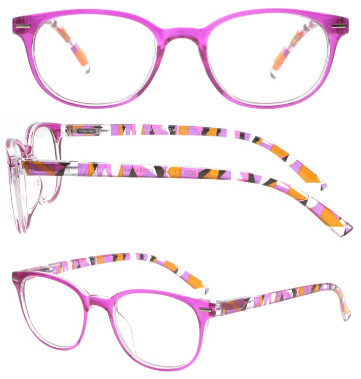 Dachuan Optical DRP322014 China Supplier Ladies Fashion Plastic Reading Glasses with Pattern Frame (1)