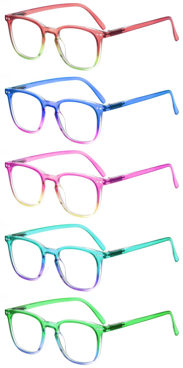 Dachuan Optical DRP322026 China Supplier Double Colors Gradient Plastic Reading Glasses with Retro Frame (2)