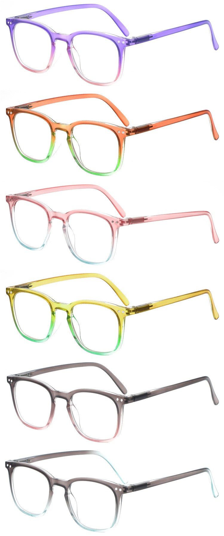 Dachuan Optical DRP322026 China Supplier Double Colors Gradient Plastic Reading Glasses with Retro Frame (3)