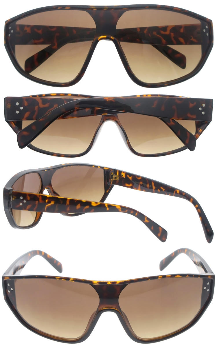 Dachuan Optical DSP251167 China Supplier Chic Flat-Top PC Sunglasses with Tortoise Color Frame (2)