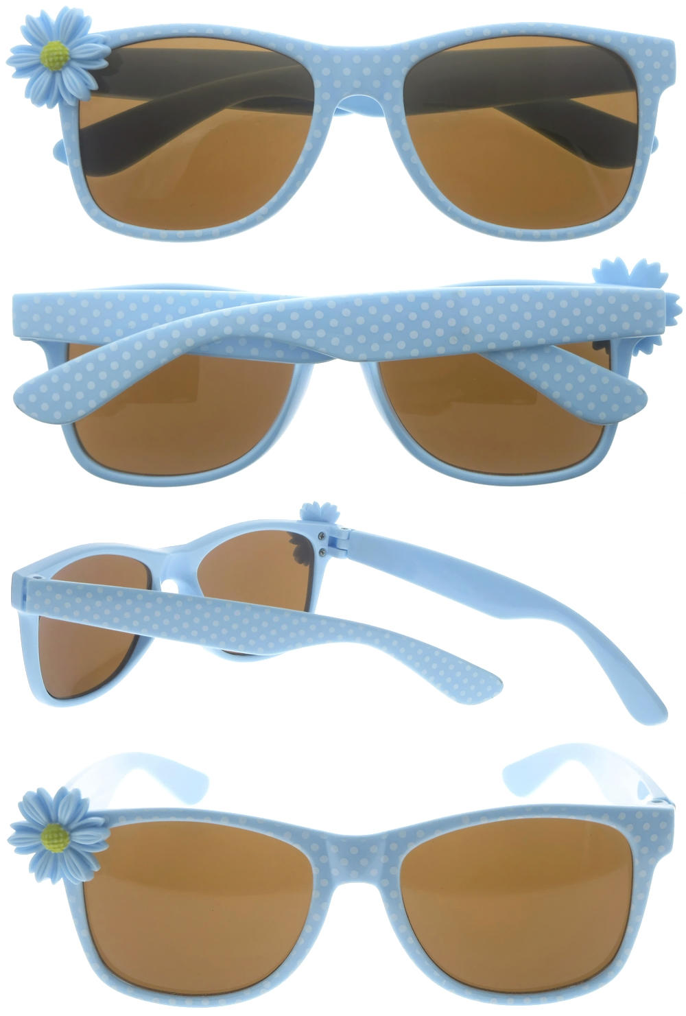 Dachuan Optical DSPK342011 China Manufacture Factory Fashion Wayfarer Styles Kids Sunglasses with Daisy Decoration  (2)