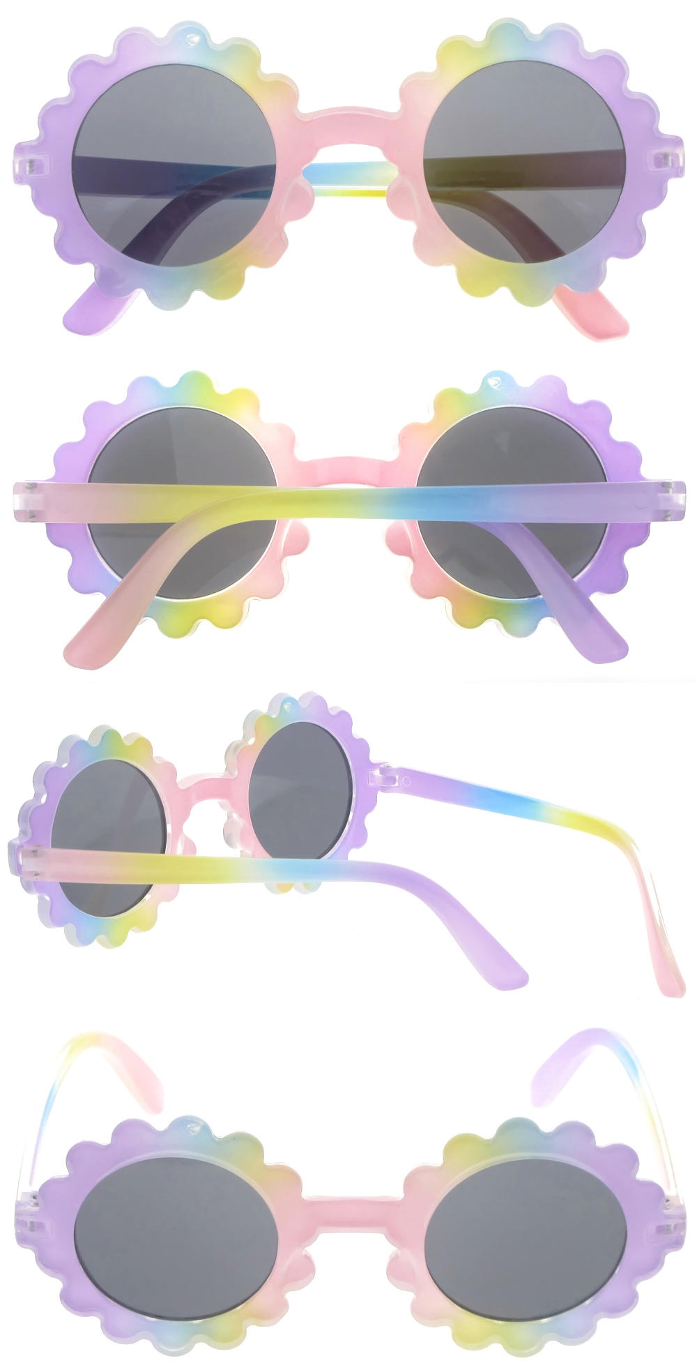 Dachuan Optical DSPK342021 China Manufacture Factory Colorful Flower Kids Sunglasses with Screw Hinge (2)