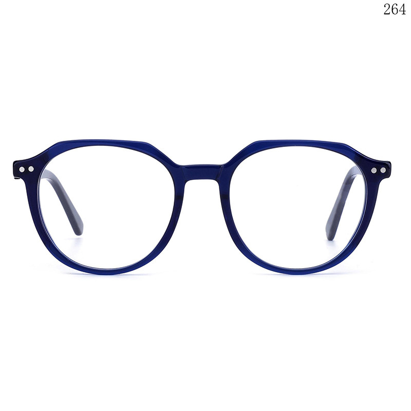 Dachuan Optical F3003S China Supplier Retro Round Acetate Clip On Eyeglass Frames with Spring Hinges (1)