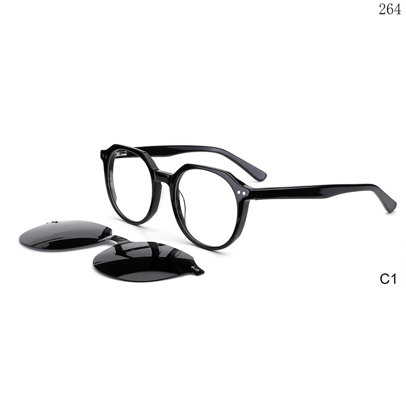 Dachuan Optical F3003S China Supplier Retro Round Acetate Clip On Eyeglass Frames with Spring Hinges (7)