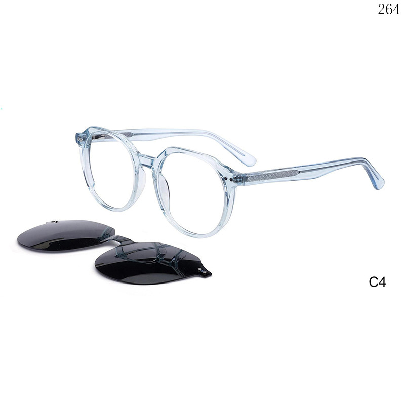 Dachuan Optical F3003S China Supplier Retro Round Acetate Clip On Eyeglass Frames with Spring Hinges (8)