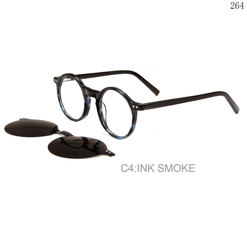 Dachuan Optical F3031 China Supplier Vintage Round Acetate Clip On Eyeglasses with Logo Custom (9)