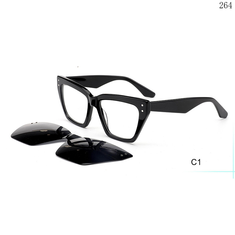 Dachuan Optical F3048 China Supplier Trendy Desin Acetate Clip On Eyeglasses with Thick Frame (7)