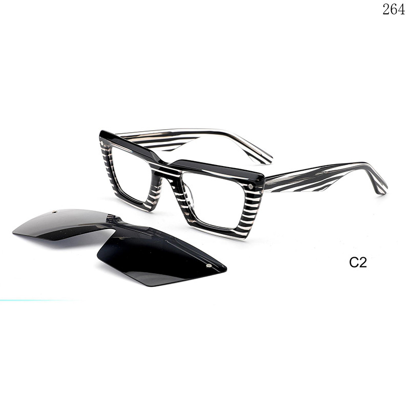 Dachuan Optical F3049 China Supplier High Quality Acetate Clip On Eyeglasses with Thick Frame (8)