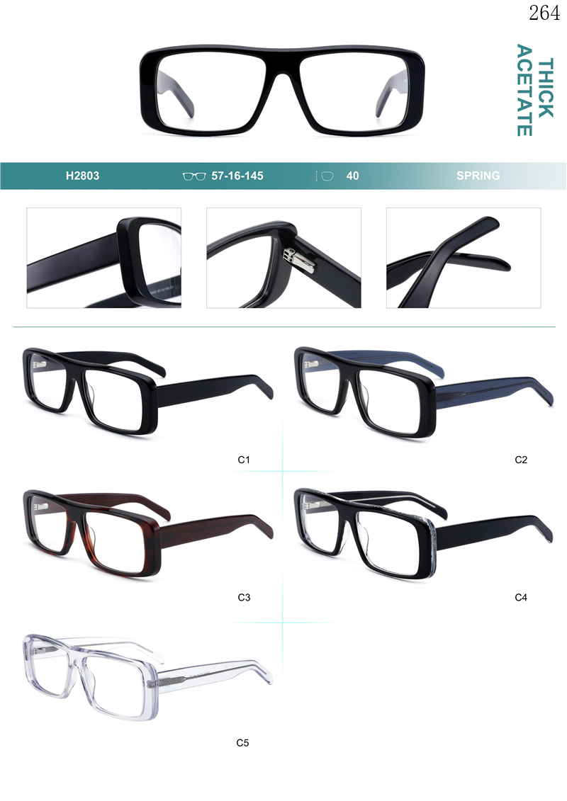 Dachuan Optical H2803 China Supplier High Quality Acetate Optical Glasses with Flat Top Shape