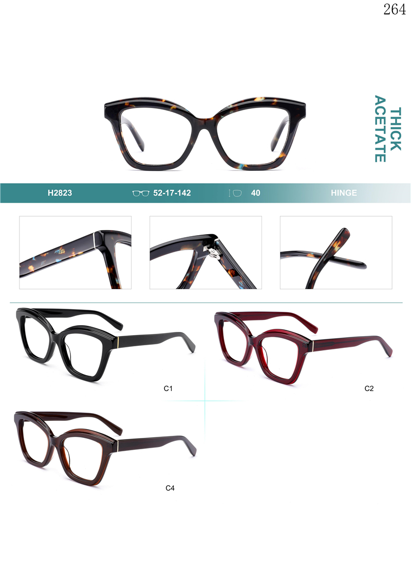 Dachuan Optical H2823 China Supplier Fashion Butterfly Acetate Spectacle Frames Lentes with Good Quality