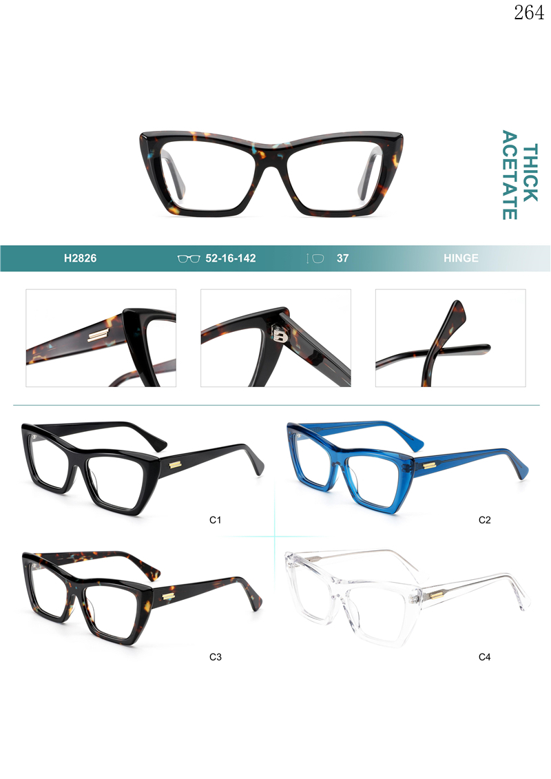 Dachuan Optical H2826 China Supplier Trendy Style Acetate Spectacle Frames Lentes with Logo Customization