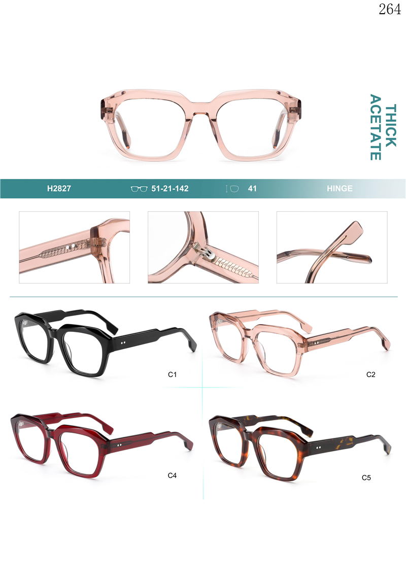 Dachuan Optical H2827 China Supplier Vintage Unisex Acetate Spectacle Frames Lentes with  Metal Hinges