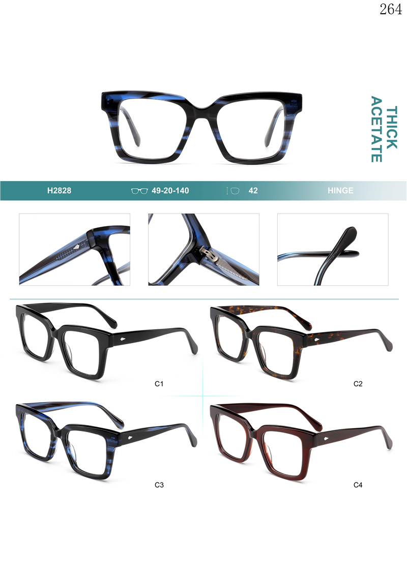 Dachuan Optical H2828 China Supplier Hot Trends Oversized Acetate Spectacle Frames Lentes with Logo Custom