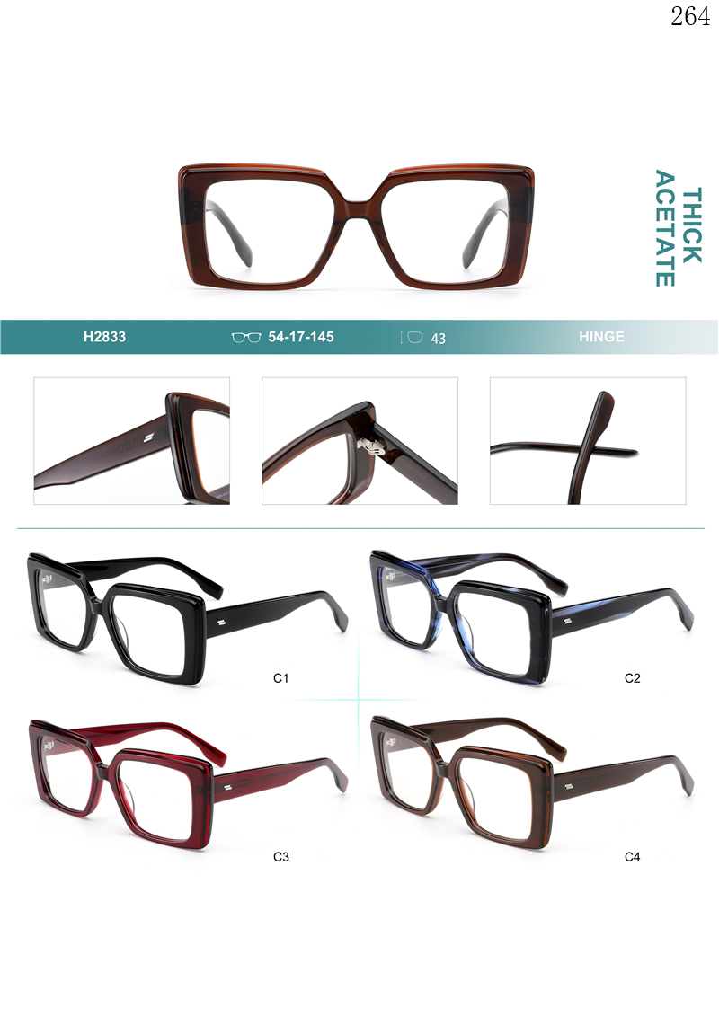 Dachuan Optical H2833 China Supplier Vintage Style Acetate Eyeglass Frames Lentes with Metal Hinges