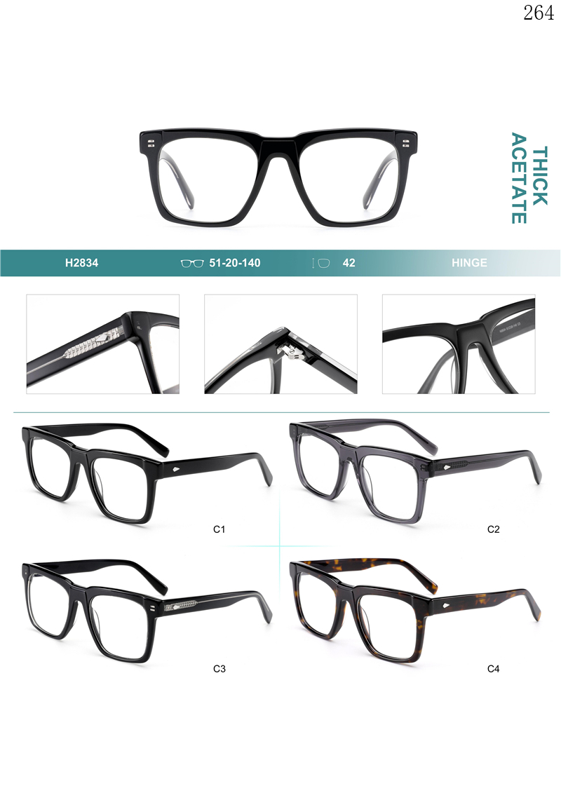 Dachuan Optical H2834 China Supplier Classic Design Acetate Eyeglass Frames Lentes with High Quality