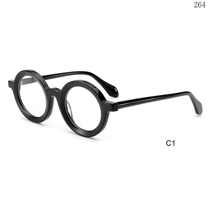 Dachuan Optical H2835 China Supplier Retro Round Shape Acetate Eyeglass Frames Lentes with Logo Custom (6)