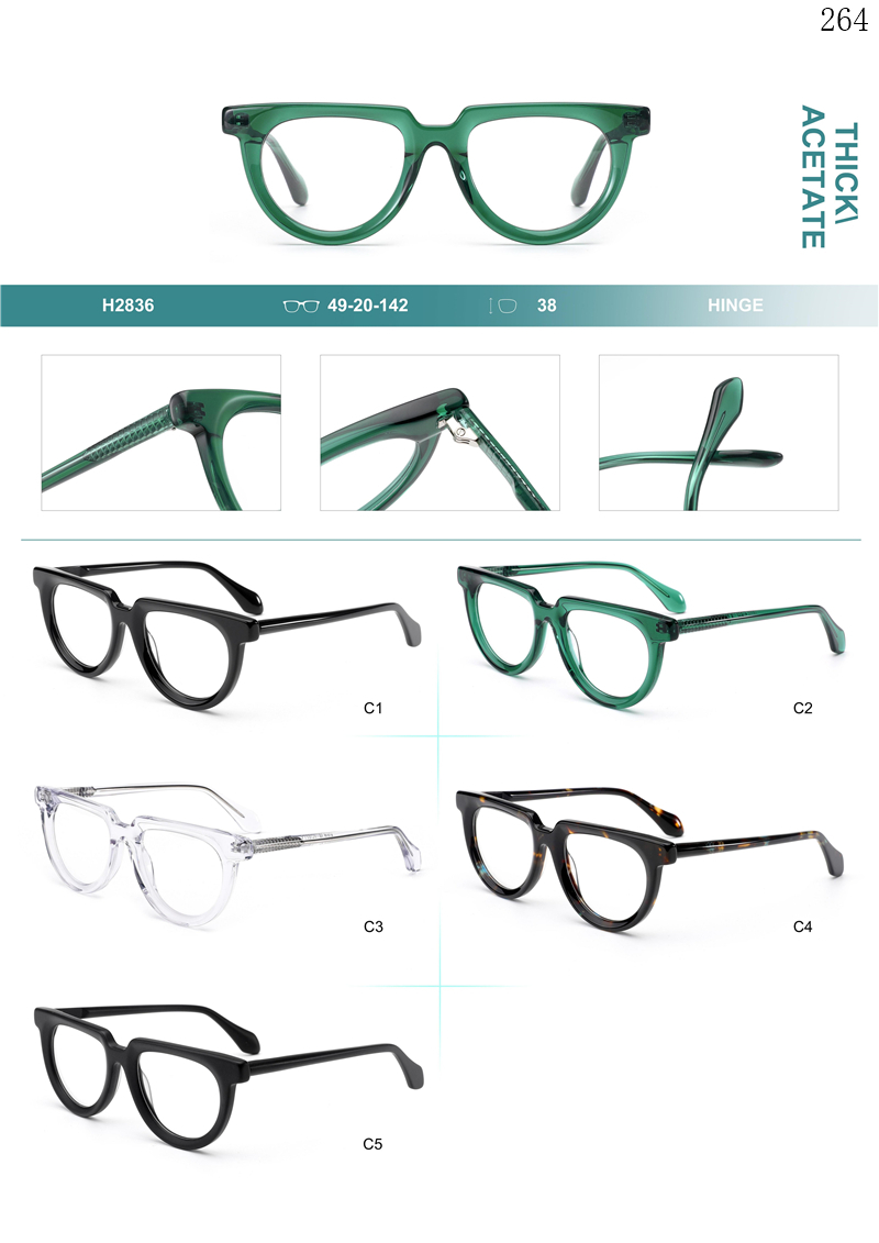 Dachuan Optical H2836 China Supplier Godd Quality Acetate Optical Glasses with Logo Customization