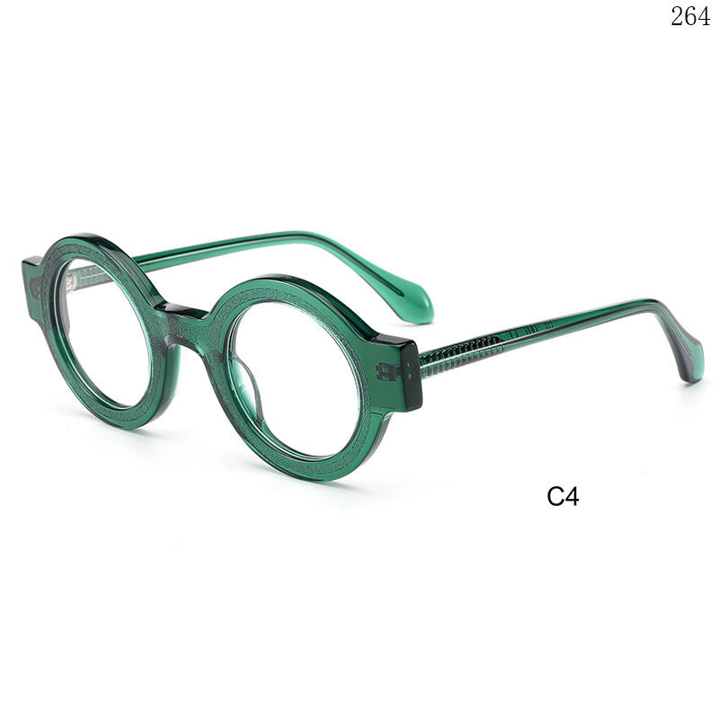 Dachuan Optical H2837 China Supplier Unisex Vintage Acetate Eyeglass Frames Lentes with Round Shape (8)