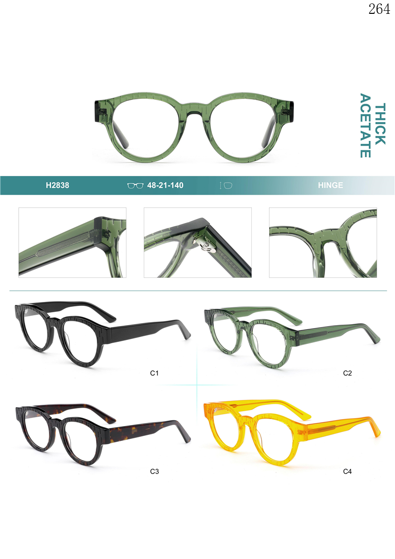 Dachuan Optical H2838 China Supplier Retro Style Acetate Eyeglass Frames Lentes with Metal Hinges