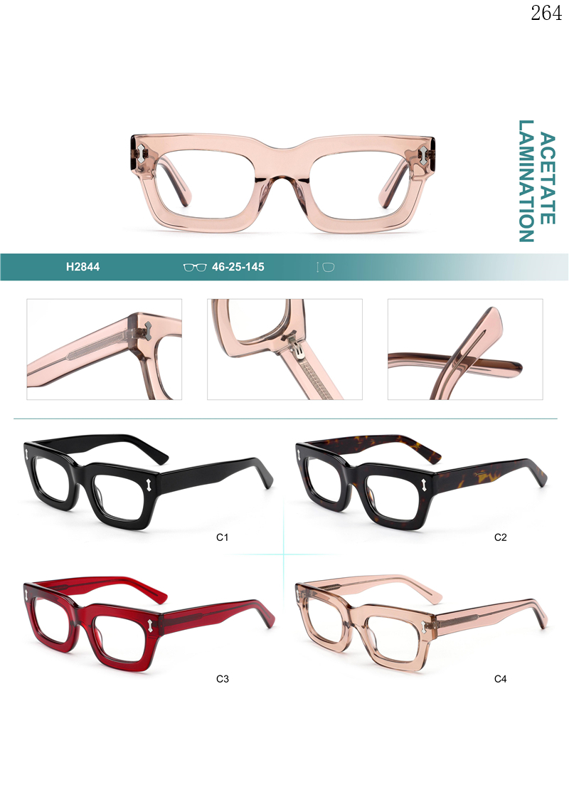 Dachuan Optical H2844 China Supplier New Trends Acetate Eyewear Frames Optical Lentes with Thick Frame