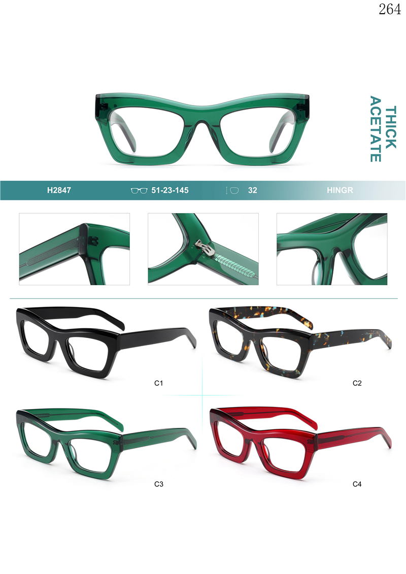 Dachuan Optical H2847 China Supplier Fashion Thick Frame Acetate Eyewear Frames Optical Lentes with High Quality