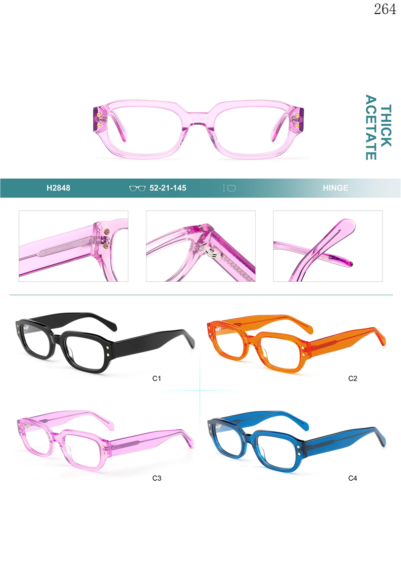 Dachuan Optical H2848 China Supplier Hot Fashion Design Acetate Eyewear Frames Optical Lentes with Metal Hinges