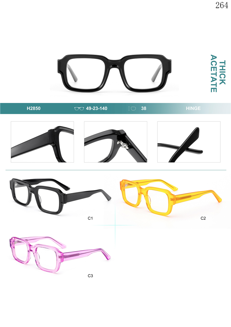 Dachuan Optical H2850 China Supplier New Arrival Acetate Eyewear Frames Optical Lentes with Metal Hinges