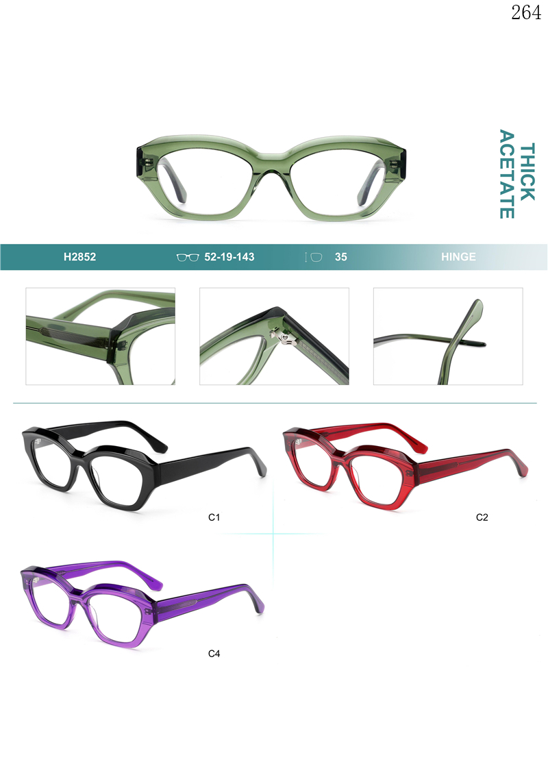 Dachuan Optical H2852 China Supplier Trendy Ladies Design Acetate Eyewear Frames Optical Lentes with Metal Hinges