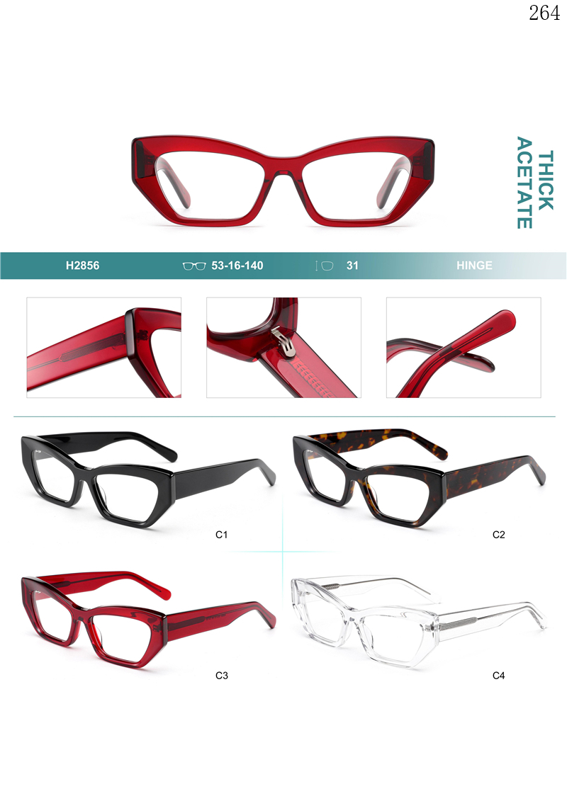 Dachuan Optical H2856 China Supplier New Trendy Design Acetate Optical Eyewear Eyeglasses with Cat Eye Shape