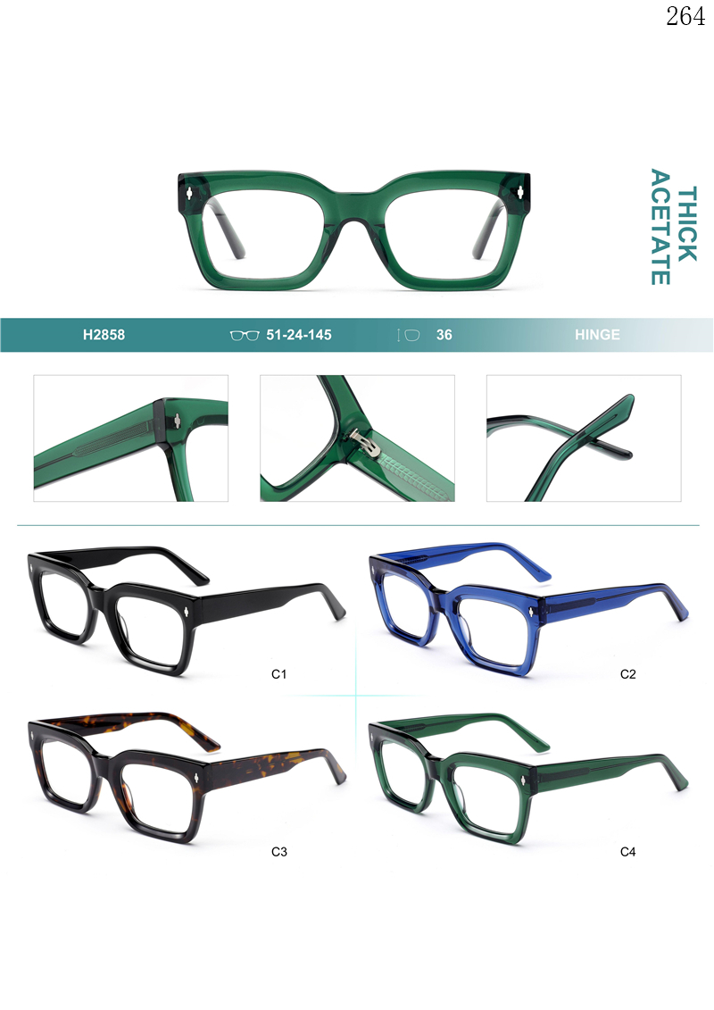 Dachuan Optical H2858 China Supplier New Arrival Acetate Optical Glasses Lunettes Optiques with Thick Frame