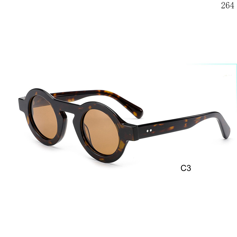 Dachuan Optical HS2822 China Supplier Vintage Style Acetate Occhiali da sole Sun Shades with Round Shape (8)