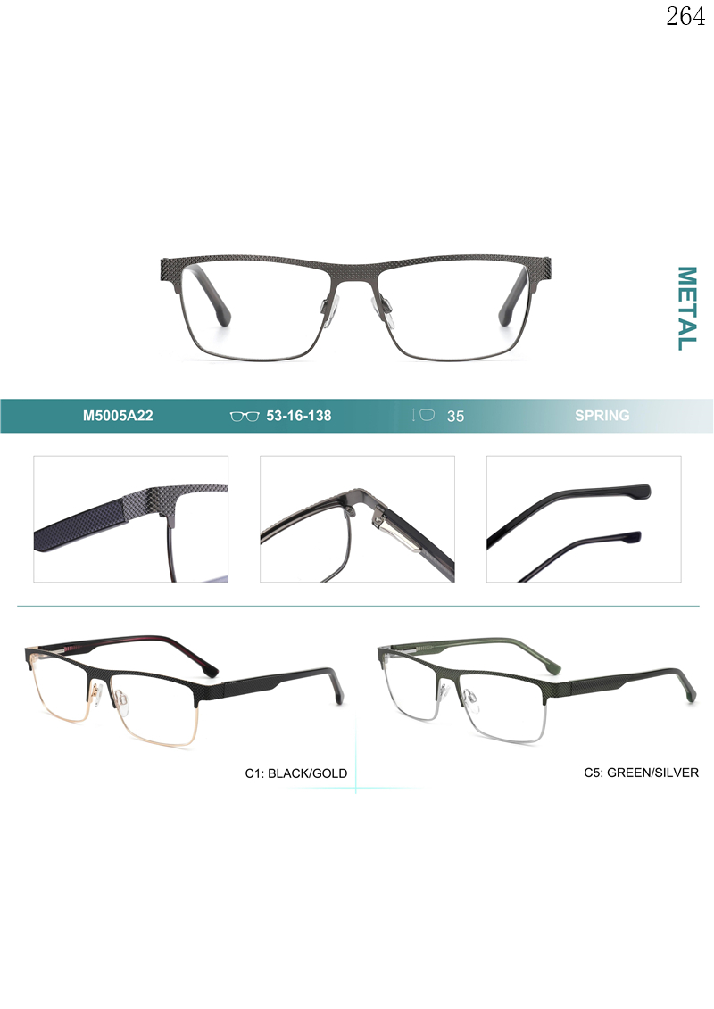 Dachuan Optical M5005A22 China Supplier New Arrive Metal Eyewear Frames with Browline Frame (1)