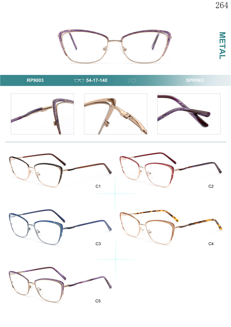 Dachuan Optical RP9003 China Supplier Women Design Metal Eyewear Frames with Cateye Frame (1)