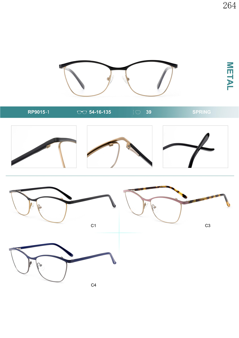 Dachuan Optical RP9015-1 China Supplier Women Style Metal Eyewear Frames with Browline Frame (1)