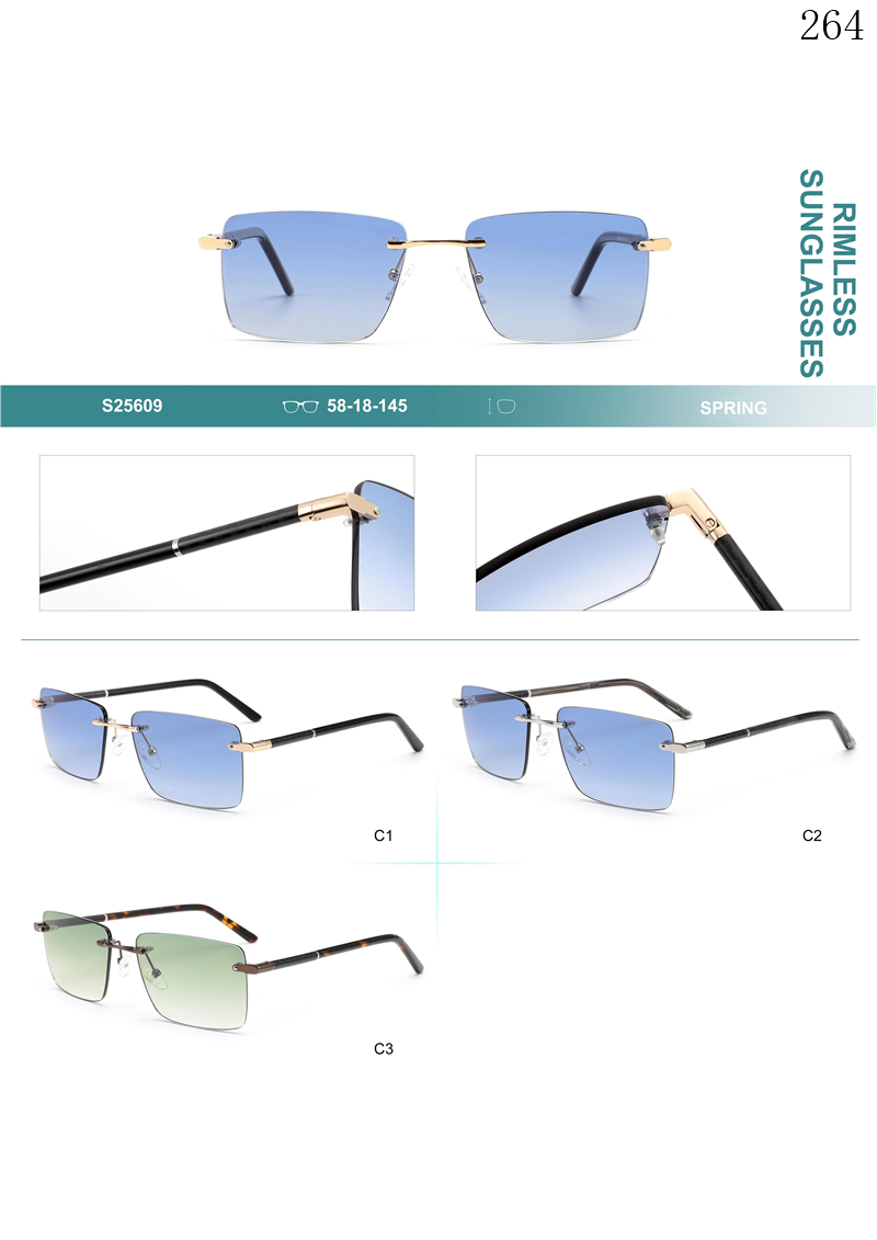 Dachuan Optical S25609 China Supplier Fashion Design Rimless Sunglasses with Your Brand (1)