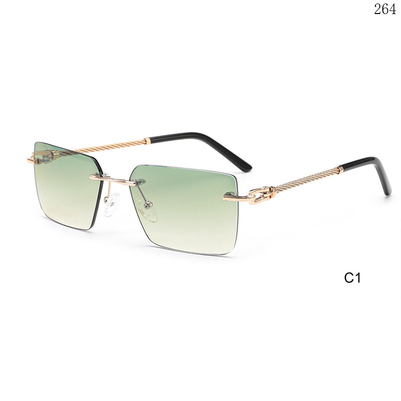 Dachuan Optical S25612 China Supplier Modern Design Rimless Sunglasses with Logo Printing (6)