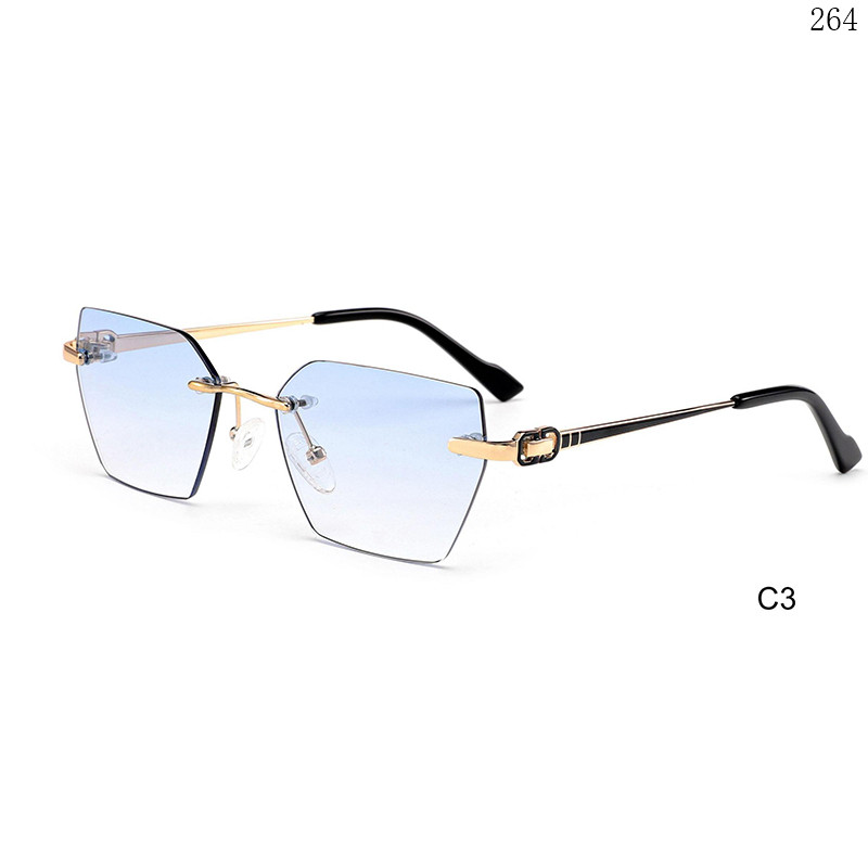 Dachuan Optical S25614 China Supplier New Arrivals Rimless Sunglass Frame with Metal Legs (7)