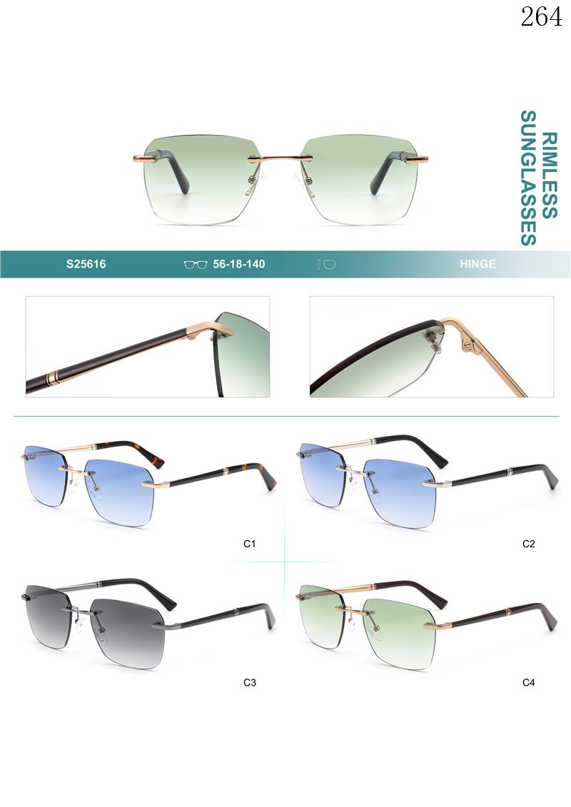 Dachuan Optical S25616 China Supplier High Fashion Rimless Sunglass Frame with Custom Made  (1)